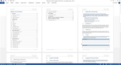 Maintenance Plan Templates – Templates, Forms, Checklists for MS Office and Apple iWork