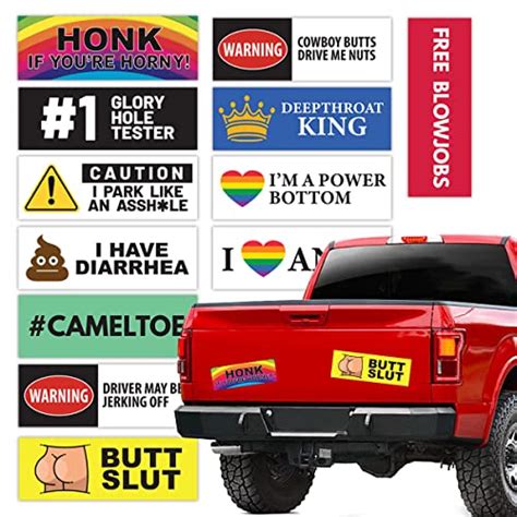 Funny Prank Bumper Sticker 12-Pack Bumper Decal Bumper Pranks for ...