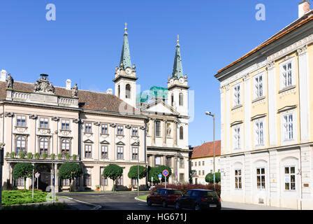 Szombathely (Steinamanger): Bishop's palace (left) and cathedral, , Vas, Hungary Stock Photo - Alamy