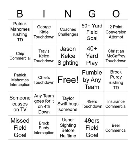 Super Bowl Bingo Cards 2024 - Image to u