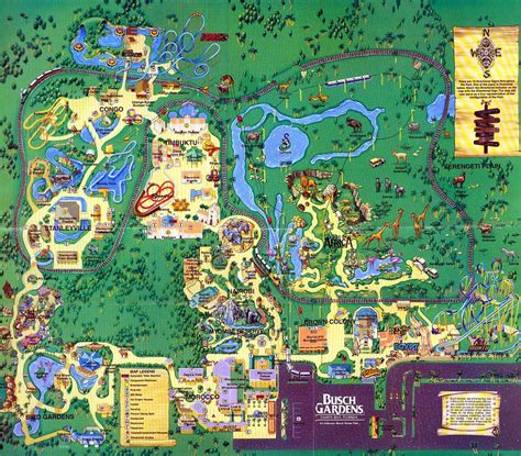 Theme Park Brochures Busch Gardens Tampa Map 1999 | ThemeParkBrochures.net