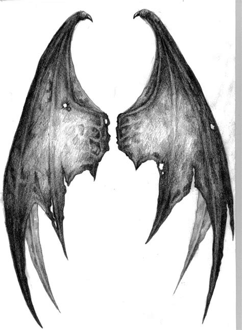 Demon Wings Pencil Drawing