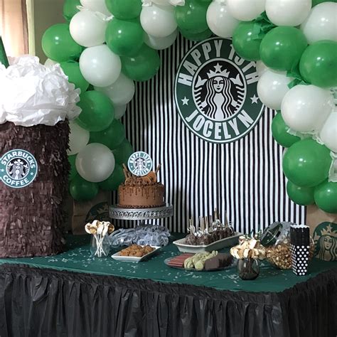 Starbucks Dessert Table | Starbucks birthday party, Kids themed ...