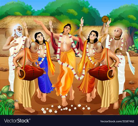 Chaitanya mahaprabhu Royalty Free Vector Image