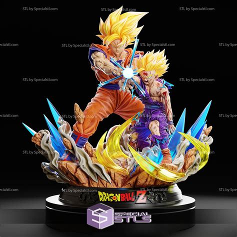 Goku and Gohan STL Files Kamehameha from Dragonball 3D Printable | SpecialSTL