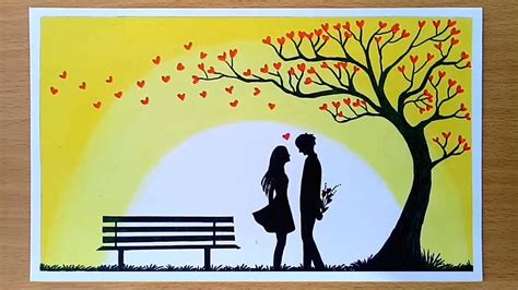 Oil Pastel Drawing Love Couple - 1280x720 Wallpaper - teahub.io