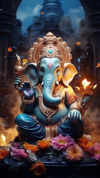 Wallpaper Ganesha The Lord Of Wisdom Hindu God Ganesha | Premium AI ...