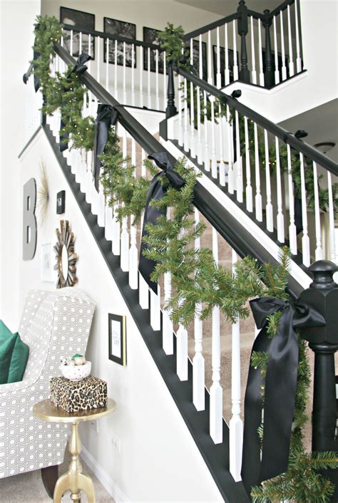 How to Hang Garland on the Staircase // This is our Bliss