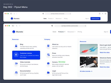 Day 002, Flyout Menu — 100 Days of UI Challenge by ideas on sunday on ...