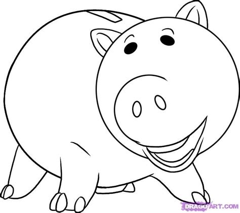 how to draw hamm step 6 | Toy story coloring pages, Toy story ...