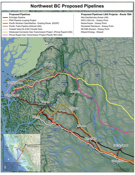 Map shows multiple proposed oil, gas pipelines in BC’s carbon corridor | The Common Sense Canadian