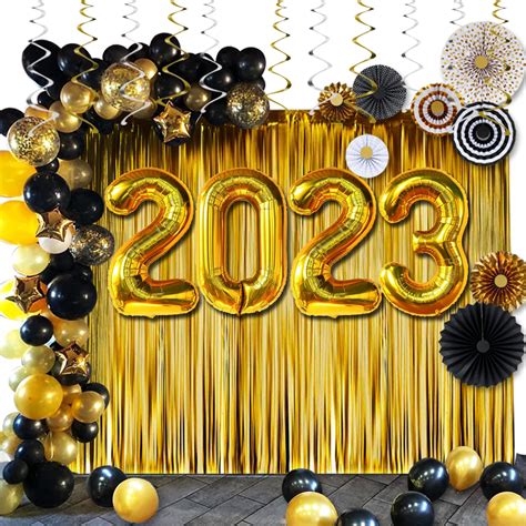 Buy 2023 Graduation Decorations:40in 2023 Balloons,89Pcs Black and Gold Graduation Party ...