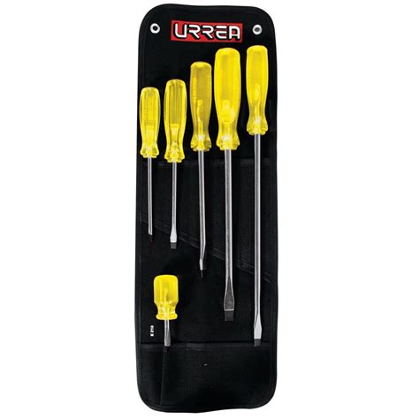 URREA Amber Flat-Tip Screwdriver Set (6-Piece)-9600B - The Home Depot