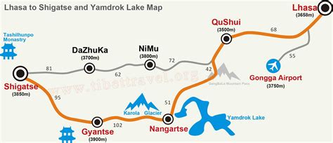 Shigatse Yamdrok Lake Maps, Shigatse City Map, Yamdrok Lake