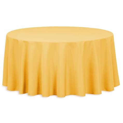 LTC LINENS Gold Round Tablecloth - 132 Inch Round Tablecloth, Large Party Table Cloth, Wrinkle ...