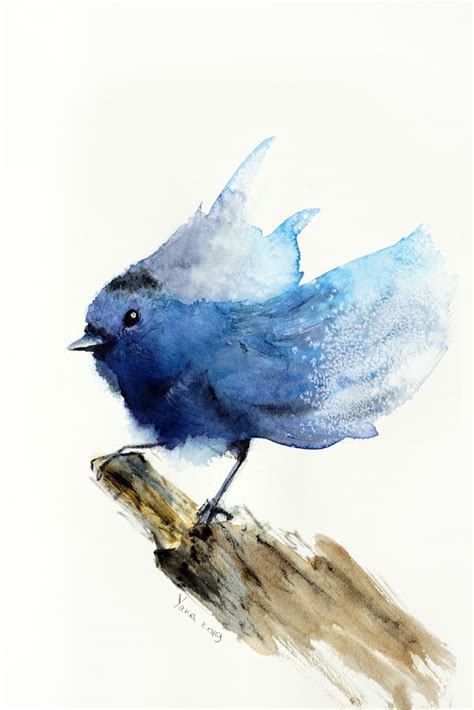 Blue Bird in Watercolor | Bird watercolor paintings, Watercolor ...