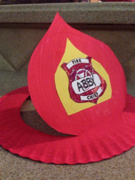 Fireman hat from paper plate … | Fireman crafts, Firefighter crafts, Fireman party