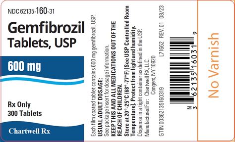 NDC 62135-160 Gemfibrozil Tablet, Film Coated Oral