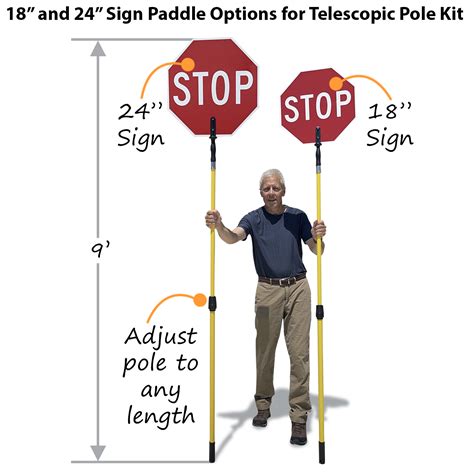 Crossing Guard Sign and 6' Pole: 2 Sided Stop Sign, SKU: K-STOP-STOP