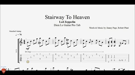 Stairway to Heaven - Guitar Tutorial + TAB - YouTube