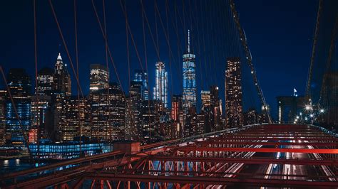 new york, brooklyn, bridge, usa, 4k HD Wallpaper