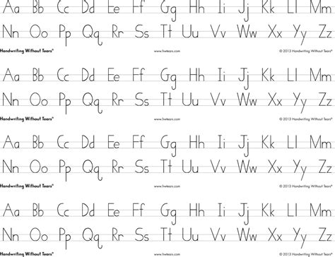 Cursive Alphabet Handwriting Without Tears | Download Printable Cursive ...