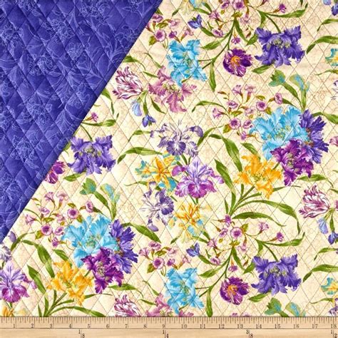 Garden Rendezvous Double Sided Quilted Floral Beige | Pre quilted fabric, Quilting projects, Quilted