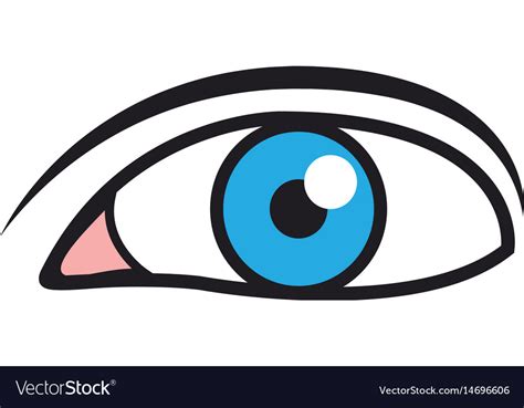 Female blue eyes cartoon style Royalty Free Vector Image