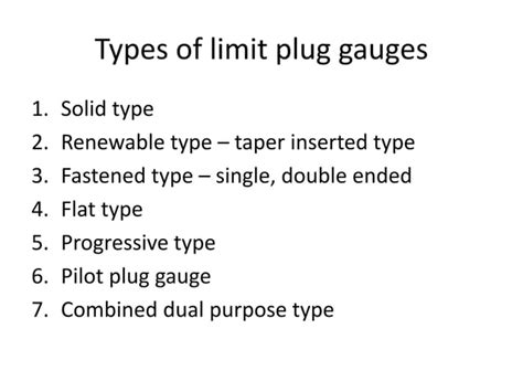 gauges, Metrology, Types of gauges