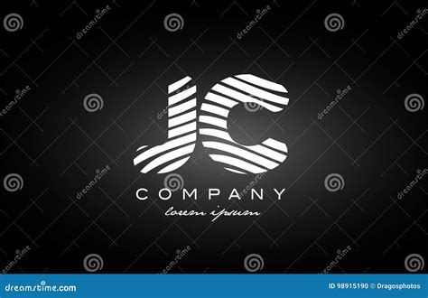 JC J C Letter Alphabet Logo Black White Icon Design Stock Vector - Illustration of logotype ...