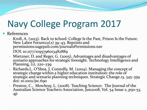 PPT - Future Vision of the Navy College Program for 2017 PowerPoint Presentation - ID:2117362