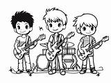 Beautiful Rock Band Coloring  Page sketch template