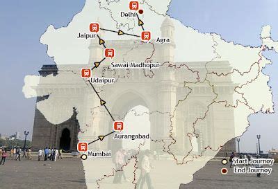 Explore the route map of Indian Maharaja train which covers Daulatabad, Udaipur, Sawai Madhopur ...