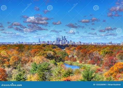 Center City Philadelphia Skyline with Fall Colors Stock Photo - Image ...