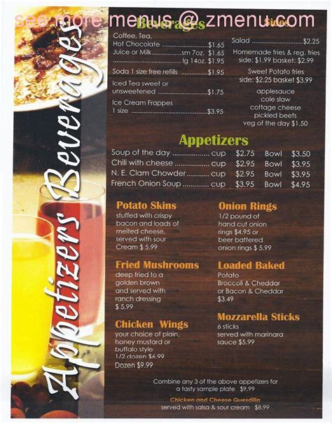 Menu at Riverside Restaurant, Springfield