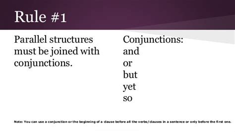 General Rules of Parallel Structure