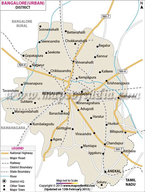 District Map of Bangalore (Urban) | Bangalore city, Map, Bangalore