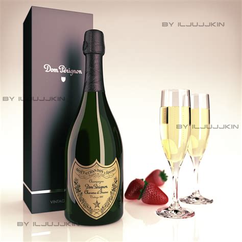 bottle champagne dom perignon 3d max