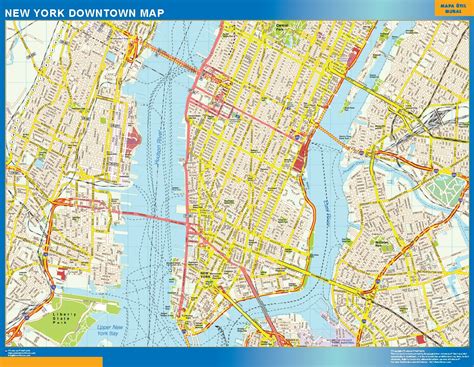 New York downtown wall map | Largest maps of the world. Our big collection