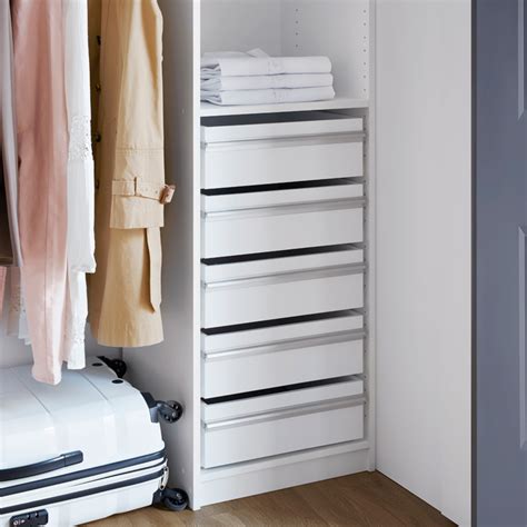 Multistore 1495 x 450 x 430mm White Wardrobe Insert With 1 Adjustable Shelf And 5 Standard Drawers