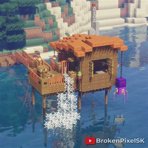 Fishing Hut on Stilts : Minecraftbuilds | Minecraft blueprints, Minecraft designs, Minecraft ...