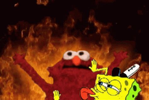 Fire Elmo GIF - Fire Elmo Spongebob - Discover & Share GIFs