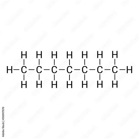 chemical structure of Heptane (C7H16) Stock Vector | Adobe Stock