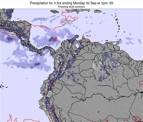 Colombia Precipitation for 3 hrs ending Friday 28 Jun at 1pm -05