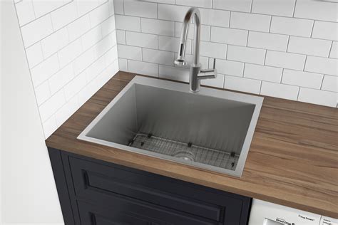 Topmount Laundry 22" x 22" x 12" Deep Utility Sink 16 Gauge Stainless ...