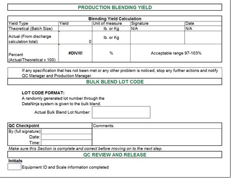 Excel Batch Record Templates Download - DataNinja