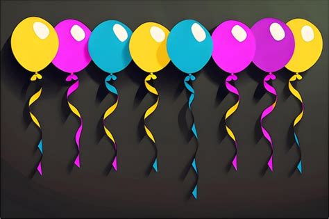 Premium AI Image | Illustration of birthday balloons on black background