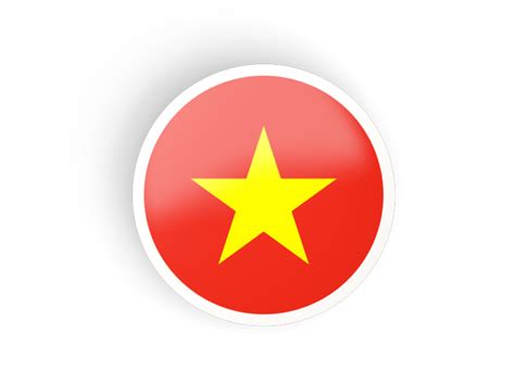 Round concave icon. Illustration of flag of Vietnam