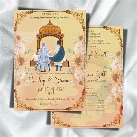 Sikh Wedding Card Anand Karaj Card Punjabi Wedding Wedding - Etsy UK