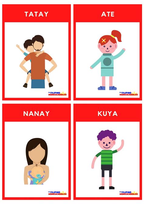 FREE Filipino Flashcards - Members of the Family — The Filipino Homeschooler